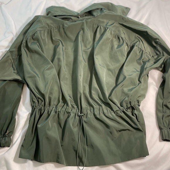 CALIA by Carrie Underwood Woven Ruched Olive Jacket (L / Large) - Picture 5 of 5